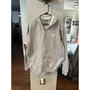 Carhartt Men's Loose Fit Gray Zip-Up Hoodie Sweatshirt